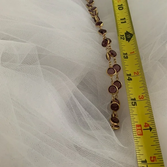 Vintage purple crystals chain necklace - Picture 3 of 4